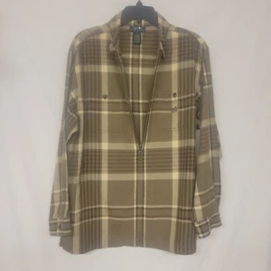 Ralph Lauren Flanelljacke Full Zip kariert braun Herren Large Hemdjacke - Bild 1 von 7