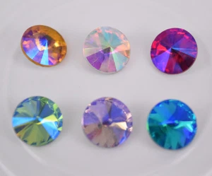 100 piezas Cristal Estrás Facetado Vidrio Color AB Redondo Joyas Botón Cuentas - Imagen 1 de 7