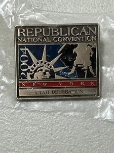 Prendedor de solapa de delegación de Nueva York-Utah 2004 RNC Convención Nacional Republicana - Imagen 1 de 2
