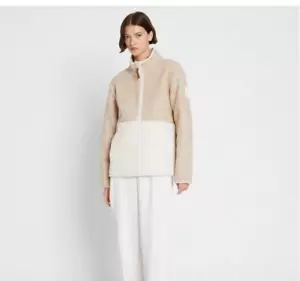 Tory Buch Sport Fleece-Steppjacke klein natürlich meliert/französisch cremefarben RV 348 $ - Bild 1 von 14
