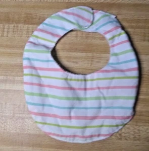 Babero forrado de felpa a rayas blancas mezcla de algodón recién nacido talla unisex bebé sin marca - Imagen 1 de 1