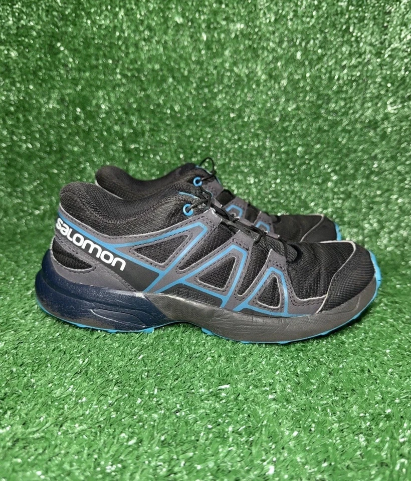 Zapatillas deportivas Salomon Speedcross Trail Running juveniles talla 2 negras azules cómodas Foto 1 de 4
