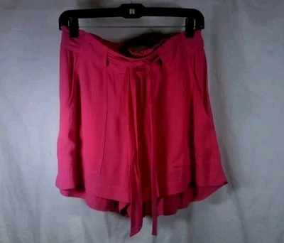 Mujer 4” Corto Rosa Bolsa de Papel Corbata Cintura Cinturón Pantalones Cortos Talla Pequeña  Foto 1 de 4