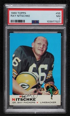 1969 Topps Ray Nitschke #55 PSA 7 NM HOF - Image 1 of 3