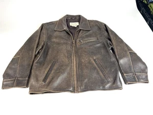 Vintage Eddie Bauer schwere Echtleder Used Jacke braun Damen S - Bild 1 von 9