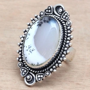 Dendritic Opal Gemstone Handmade Silver Jewelry "9" - Picture 1 of 12