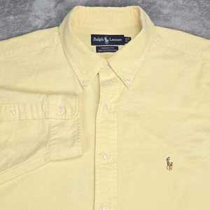 Ralph Lauren Shirt Mens 17-34 Yellow Yarmouth Oxford Button Down Pony Logo Polo - Picture 1 of 14