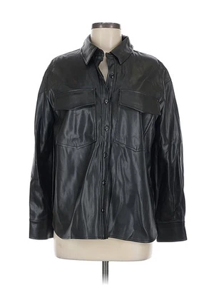 Green Apple Women Black Long Sleeve Blouse M - Image 1 of 4