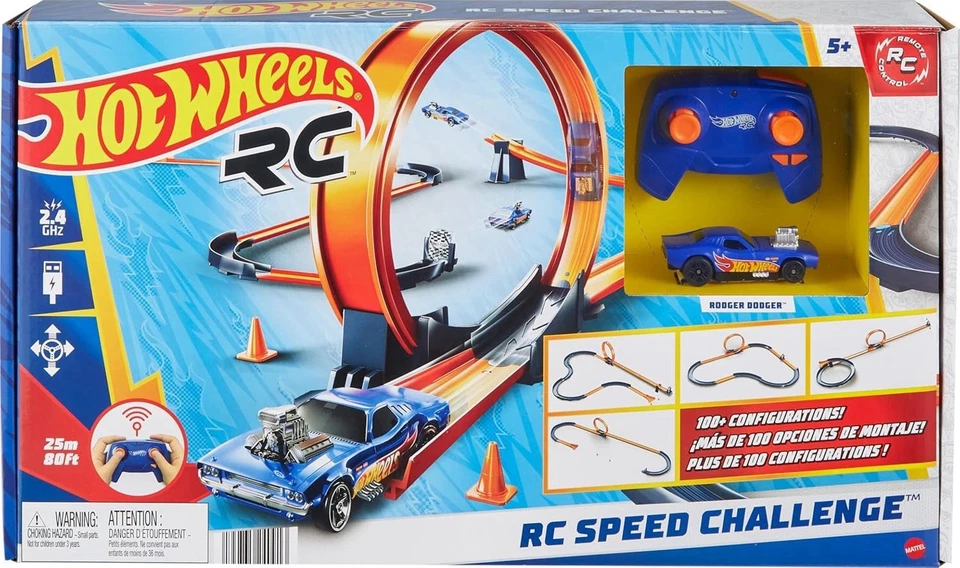 Hot Wheels RC Speed Challenge Set w/ 1:64 RC Car + 30 Track Pieces - Image 1 of 4