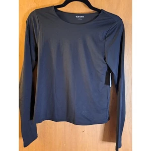 Damen Old Navy Schwarz Langarm Top Größe M Neu Mit Etikett - Bild 1 von 7