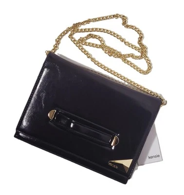 Bolso sin asas KENSIE sobre negro dorado bandolera cadena Foto 1 de 4