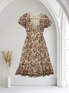 Max Studio Midi Dress Women’s XS Smocked Flutter Sleeve Floral Summer Boho $149 - Picture 1 of 21