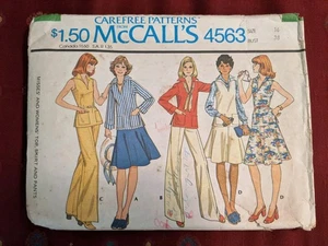 VINTAGE MCCALLS 70s Sailor Pocket TOP Gored SKIRT PANTS PATTERN 16 38 4563 Bell - Picture 1 of 5