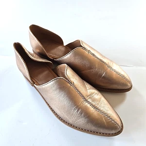 Frye and Co.Fenn D'Orsay Ballet Flat Women 6.5M Gold Leather Excellent Condition - Picture 1 of 8
