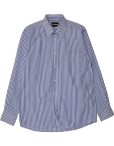 PIERRE CARDIN Mens Regular Fit Shirt 2XL Blue Striped Polyester DL69 - Picture 1 of 3