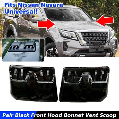 For Nissan Titan Air Flow Intake Bonnet Scoop Hood Cover Vent Guard Gloss Black - Image 1 of 4