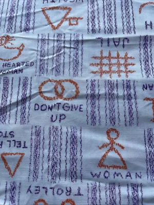 Letreros de vagabundo Hobo símbolos 3 yardas 42” tela de edredón única rara púrpura, naranja Foto 1 de 4