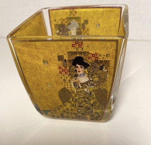 Candle Glass Vase by Goebel  Gustav Klimt “Women in Gold” Adele Bloch Bauer