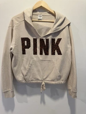 Sudadera con capucha Victoria’s Secret rosa leopardo campus para mujer talla mediana Foto 1 de 4