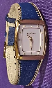 Skagen Womens Watch 380SGLN Blue And Gold Tone Watch **Untested As-Is** - Picture 1 of 15