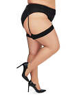 MeMoi Back Seam/Cuban Heel Plus Size Curvy Thigh High Stocking 3X/4X / Black-Red