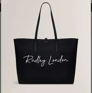 RADLEY ‘ADDISON GARDENS’ SIGNATURE RESPONSIBLE BLACK X/LARGE OPEN TOP TOTE BAG - Picture 1 of 7