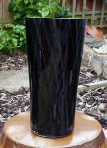 Beautiful Large Black Glass Vase by Orrefors Sweden POND Vase by Ingegerd Raman - Picture 1 of 5