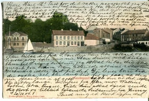 Norway Norge Sandesund old Wang-Henrichsen published postcard mailed to Barbados - Picture 1 of 3