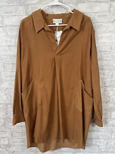 NWT Loveriche Camel Tan Twiggy Tunic Oversize Top Size Large - Picture 1 of 7