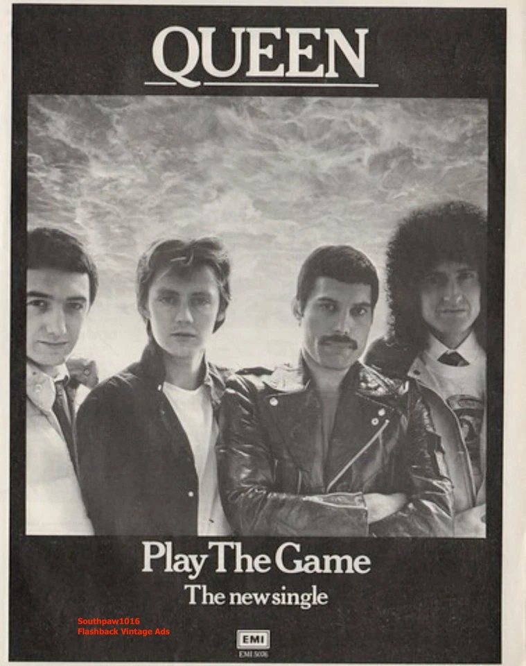 Classic 1980  Queen "Play The Game" Song  Release Promo Ad Print - Image 1 of 1