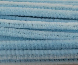 Lot 100 Light Blue 12" Long x 1/4" 6mm Wired Pipe Cleaners Craft Chenille Stems - Picture 1 of 5