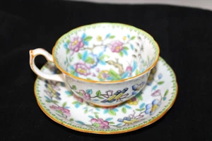 Vintage Porcelain Hammersley & Co. Cup & Saucer with Floral Scroll Decorations - Picture 1 of 10