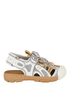 Sandalias deportivas Gucci para mujer adornadas con cristal de oropel - Imagen 1 de 4