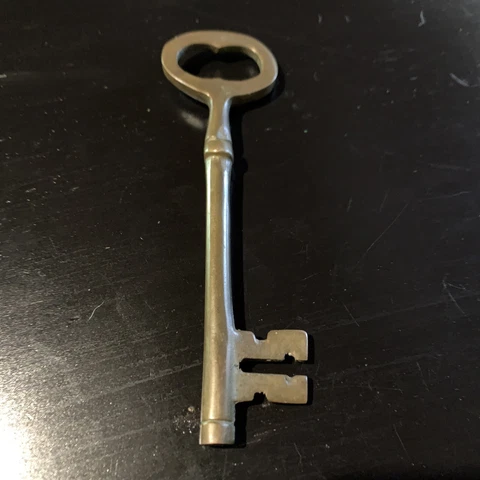 Ornate Key Long Antique Vintage Brass Skeleton Key Cover