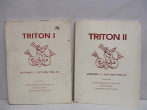 Set of 2 Triton Auction Catalogs I & II Ancient Coins Numismatic NYINC 1997 1998 - Picture 1 of 19