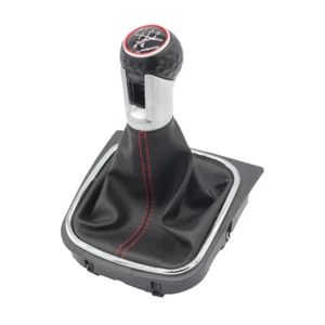 5 Speed Gear Shift Knob With PU Gaiter Boot Black For Golf/Jetta MK6 2010-2014 - Picture 1 of 5