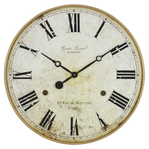 Analog Wall Clock Large Display Rustic Antique Style Roman Numeral Round Indoor - Picture 1 of 5