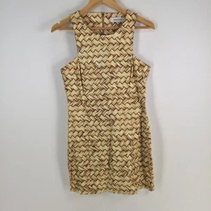 Maurie and eve womens dress size 8 fit flare beige geometric sleeveless 074873 - Picture 1 of 8