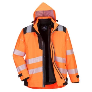 Portwest PW365 Hi-Vis 3-in-1 Waterproof Safety Jacket with Hood - Picture 1 of 4