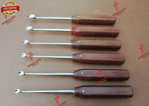 Bone Halle Curette Set of 6 Fiber Handle Orthopedic Surgical Instruments - Picture 1 of 6