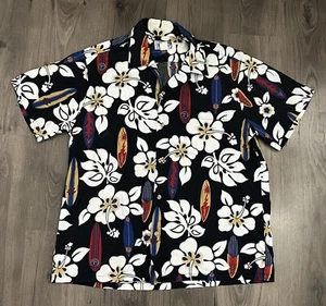 Vintage Hawaiihemd XL Blumen Surfbrett Hawaii inkl. Button Down Camp Urlaub - Bild 1 von 8