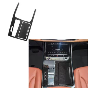 Real Carbon Fiber Gear Shift Panel Sticker For Audi Q7 Q8 SQ7 SQ8 2020-2024 - Picture 1 of 5