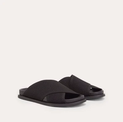 Sandália Everlane ReKnit Form Crossover Preta Feminina Tamanho 7 NOVA - Imagem 1 de 4