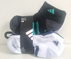Adidas Cushioned Climacool Youth Low Cut Ankle Socks White Navy UK Size 1 - 4 x6 - Picture 1 of 11