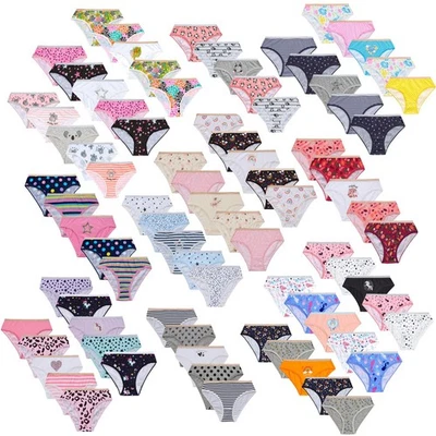 Girls Pants Knickers Briefs 100% Cotton 5 Pack Underwear Kids Age 2-13 Years - image 1 of 4