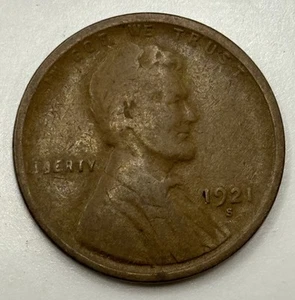 1921 S - Lincoln Wheat Penny - AG/Cull X-664 - Picture 1 of 3