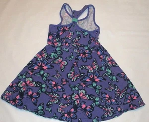 Jumping Beans Girls Purple Butterfly Knit Summer Sun Dress Size 6 - Picture 1 of 3