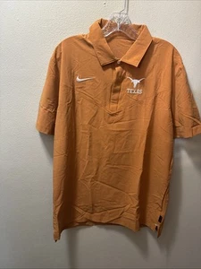 Texas Longhorns Men's Nike Dri-Fit Coach Performance Polo Shirt Burnt Orange L - Picture 1 of 11