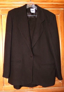 Vintage Leslie Fay Damengröße 14 braun Wolle Blazer & Skit Anzug - Bild 1 von 4