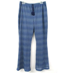 Cato blau Chevron Chiffon Hose Größe 14 16W Lounge Pilazzo Hose 28" Schrittlänge - Bild 1 von 7